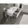 Mexen Orio Badezimmerschrank 90 cm mit Waschbecken Otis, 1 Schublade, weiß glänzend - 91A10-09023-1-BF00-W18M00