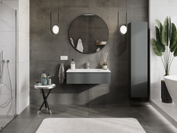 Mexen Orio Badezimmerunterschrank 90 cm mit Waschbecken Otis, 1 Schublade, Graphit Matt/Weiß Matt - 91A10-09023-1-BF66-W18M01
