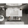 Mexen Orio Badezimmerschrank 90 cm mit Waschbecken Otis, 1 Schublade, Graphit matt/weiß matt - 91A10-09023-1-BF66-W18M01