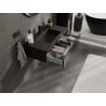 Mexen Orio Badezimmerschrank 90 cm mit Waschbecken Otis, 1 Schublade, schwarz glänzend/schwarz matt - 91A10-09023-1-BF70-W18M71