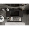 Mexen Orio Badezimmerschrank 90 cm mit Waschbecken Otis, 1 Schublade, schwarz glänzend/schwarz matt - 91A10-09023-1-BF70-W18M71