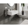 Mexen Orio Badezimmerschrank 90 cm mit Waschbecken Vela, 1 Schublade, Weiß Hochglanz - 91A10-09023-1-BF00-W23M00