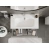 Mexen Orio Badezimmerschrank 90 cm mit Waschbecken Vela, 1 Schublade, Weiß Hochglanz - 91A10-09023-1-BF00-W23M00