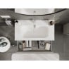 Mexen Orio Badezimmerschrank 90 cm mit Waschbecken Vela, 1 Schublade, grau matt/weiß matt - 91A10-09023-1-BF62-W23M01