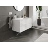 Mexen Orio Badezimmerschrank 90 cm mit Waschbecken Otis, 2 Schubladen, weiß glänzend - 91A10-09047-2-BFF00-W18M00