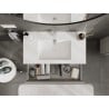 Mexen Orio Badezimmerschrank 90 cm mit Waschbecken Otis, 2 Schubladen, grau matt/weiß matt - 91A10-09047-2-BFF62-W18M01