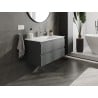 Mexen Orio 90 cm Badezimmerschrank mit Otis Waschbecken, 2 Schubladen, grafit matt/weiß matt - 91A10-09047-2-BFF66-W18M01