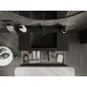 Mexen Orio Badezimmerschrank 90 cm mit Waschbecken Otis, 2 Schubladen, schwarz matt - 91A10-09047-2-BFF71-W18M71