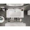 Mexen Orio Badezimmerschrank 90 cm mit Waschbecken Vela, 2 Schubladen, weiß matt - 91A10-09047-2-BFF01-W23M01
