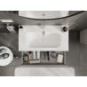 Mexen Orio Badezimmerschrank 90 cm mit Waschbecken Vela, 2 Schubladen, grau matt/weiß matt - 91A10-09047-2-BFF62-W23M01