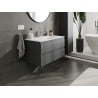Mexen Orio Badezimmerschrank 90 cm mit Waschbecken Vela, 2 Schubladen, Graphit matt/weiß matt - 91A10-09047-2-BFF66-W23M01