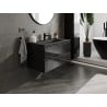 Mexen Orio Badezimmerschrank 90 cm mit Waschbecken Vela, 2 Schubladen, Schwarz Glanz/Schwarz Matt - 91A10-09047-2-BFF70-W23M71
