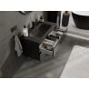 Mexen Orio Badezimmerschrank 90 cm mit Waschbecken Vela, 2 Schubladen, Schwarz Glanz/Schwarz Matt - 91A10-09047-2-BFF70-W23M71