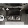 Mexen Orio Badezimmerschrank 90 cm mit Waschbecken Vela, 2 Schubladen, Schwarz Glanz/Schwarz Matt - 91A10-09047-2-BFF70-W23M71