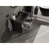 Mexen Orio Badezimmerschrank 90 cm mit Waschbecken Vela, 2 Schubladen, Schwarz Matt - 91A10-09047-2-BFF71-W23M71