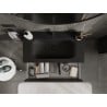 Mexen Orio Badezimmerschrank 90 cm mit Waschbecken Vela, 2 Schubladen, Schwarz Matt - 91A10-09047-2-BFF71-W23M71