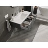 Mexen Orio Badezimmerschrank 100 cm mit Waschbecken Otis, 1 Schublade, grafit matt/weiß matt - 91A10-10023-1-BF66-W18M01