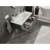Mexen Orio Badezimmerschrank 100 cm mit Waschbecken Vela, 1 Schublade, Graphit matt/Weiß matt - 91A10-10023-1-BF66-W23M01