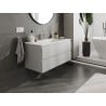 Mexen Orio Badezimmerschrank 100 cm mit Waschbecken Otis, 2 Schubladen, grau matt/weiß matt - 91A10-10047-2-BFF62-W18M01