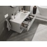 Mexen Orio Badezimmerschrank 100 cm mit Waschbecken Otis, 2 Schubladen, grau matt/weiß matt - 91A10-10047-2-BFF62-W18M01