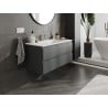 Mexen Orio Badezimmermöbel 100 cm mit Waschbecken Otis, 2 Schubladen, Graphit matt/weiß matt - 91A10-10047-2-BFF66-W18M01