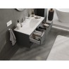 Mexen Orio Badezimmermöbel 100 cm mit Waschbecken Otis, 2 Schubladen, Graphit matt/weiß matt - 91A10-10047-2-BFF66-W18M01