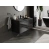 Mexen Orio Badezimmerschrank 100 cm mit Waschbecken Otis, 2 Schubladen, Schwarz Glanz/Schwarz Matt - 91A10-10047-2-BFF70-W18M71