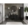 Mexen Orio Badezimmerschrank 100 cm mit Waschbecken Otis, 2 Schubladen, Schwarz Glanz/Schwarz Matt - 91A10-10047-2-BFF70-W18M71