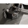 Mexen Orio Badezimmerschrank 100 cm mit Waschbecken Otis, 2 Schubladen, Schwarz Glanz/Schwarz Matt - 91A10-10047-2-BFF70-W18M71