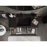 Mexen Orio Badezimmerunterschrank 100 cm mit Waschbecken Otis, 2 Schubladen, schwarz matt - 91A10-10047-2-BFF71-W18M71