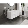 Mexen Orio Badezimmerschrank 100 cm mit Waschbecken Vela, 2 Schubladen, weiß glänzend - 91A10-10047-2-BFF00-W23M00
