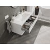 Mexen Orio Badezimmerschrank 100 cm mit Waschbecken Vela, 2 Schubladen, weiß glänzend - 91A10-10047-2-BFF00-W23M00