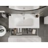Mexen Orio Badezimmer-Waschbeckenunterschrank 100 cm mit Waschbecken Vela, 2 Schubladen, weiß matt - 91A10-10047-2-BFF01-W23M01
