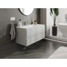 Mexen Orio Badezimmerschrank 100 cm mit Waschbecken Vela, 2 Schubladen, grau matt/weiß matt - 91A10-10047-2-BFF62-W23M01