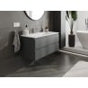 Mexen Orio Badezimmerschrank 100 cm mit Waschbecken Vela, 2 Schubladen, grafit matt/weiß matt - 91A10-10047-2-BFF66-W23M01