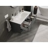 Mexen Orio Badezimmerschrank 100 cm mit Waschbecken Vela, 2 Schubladen, grafit matt/weiß matt - 91A10-10047-2-BFF66-W23M01