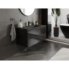 Mexen Orio Badezimmerschrank 100 cm mit Waschbecken Vela, 2 Schubladen, Schwarz Glanz/Schwarz Matt - 91A10-10047-2-BFF70-W23M71