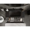 Mexen Orio Badezimmerschrank 100 cm mit Waschbecken Vela, 2 Schubladen, Schwarz Glanz/Schwarz Matt - 91A10-10047-2-BFF70-W23M71