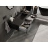 Mexen Orio Badezimmerschrank 120 cm mit Waschbecken Otis, 1 Schublade, Schwarz Glanz/Schwarz Matt - 91A10-12023-1-BF70-W18M71