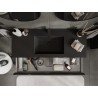 Mexen Orio Badezimmerschrank 120 cm mit Waschbecken Otis, 1 Schublade, Schwarz Glanz/Schwarz Matt - 91A10-12023-1-BF70-W18M71