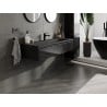 Mexen Orio Badezimmerschrank 120 cm mit Waschbecken Vela, 1 Schublade, schwarz glänzend/schwarz matt