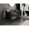 Mexen Orio Badezimmerschrank 120 cm mit Waschbecken Otis, 2 Schubladen, schwarz glänzend/schwarz matt