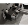 Mexen Orio Badezimmerschrank 120 cm mit Waschbecken Otis, 2 Schubladen, schwarz glänzend/schwarz matt