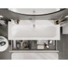 Mexen Orio Badezimmerschrank 120 cm mit Waschbecken Vela, 2 Schubladen, weiß glänzend - 91A10-12047-2-BFF00-W23M00