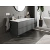 Mexen Orio Badezimmerschrank 120 cm mit Waschbecken Vela, 2 Schubladen, Graphit matt/Weiß matt - 91A10-12047-2-BFF66-W23M01