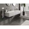 Mexen Orio Badezimmerschrank 140 cm mit Waschbecken Otis, 1 Schublade, grau matt/weiß matt - 91A10-14023-1-BF62-W18M01