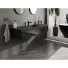 Mexen Orio Badezimmerschrank 140 cm mit Waschbecken Otis, 1 Schublade, schwarz glänzend/schwarz matt