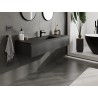 Mexen Orio Badezimmerschrank 140 cm mit Waschbecken Otis, 1 Schublade, schwarz matt - 91A10-14023-1-BF71-W18M71