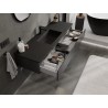 Mexen Orio Badezimmerschrank 140 cm mit Waschbecken Otis, 1 Schublade, schwarz matt - 91A10-14023-1-BF71-W18M71