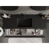 Mexen Orio Badezimmerschrank 140 cm mit Waschbecken Otis, 1 Schublade, schwarz matt - 91A10-14023-1-BF71-W18M71